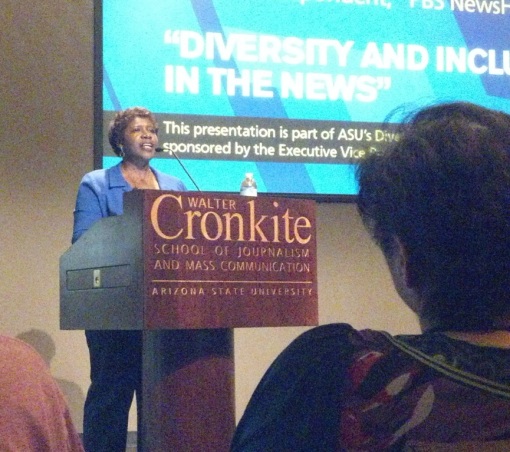 Gwen Ifill speaks at the ASU Cronkite Journalism School, April 1, 2013.