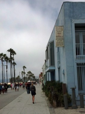 The day's overcast, but this is a pretty sunny spot for a Venice Beach law firm.