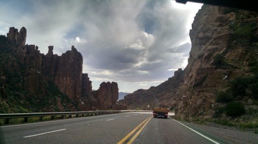 Road headed out of Globe, Ariz.