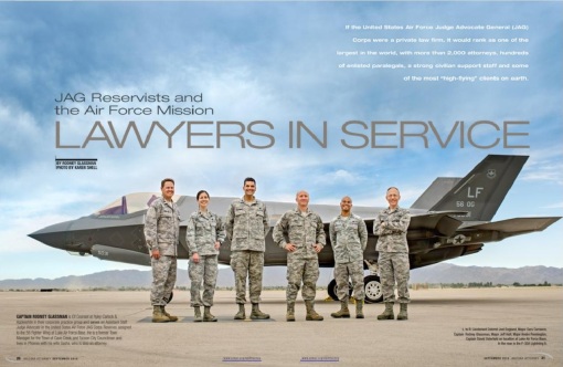 Our Luke AFB JAG opening spread (photo by Karen Shell)