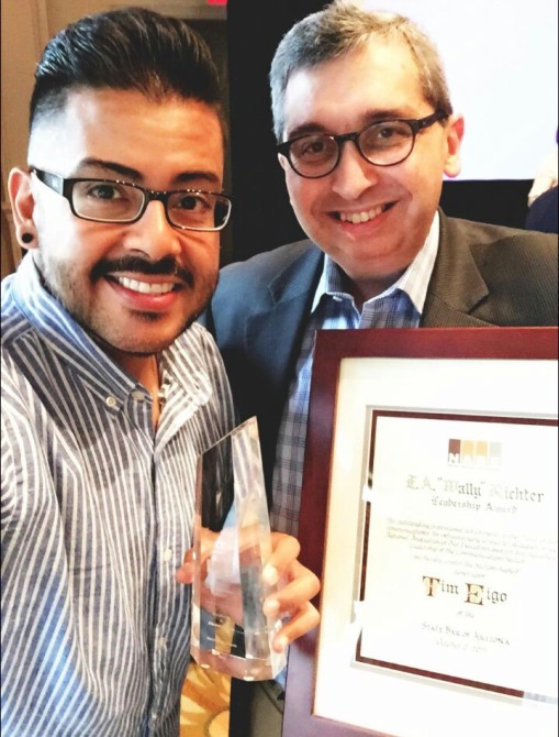 Alberto Rodriguez and I with awards from the National Association of Bar Executives, Orlando, Fla., Oct. 2, 2015.